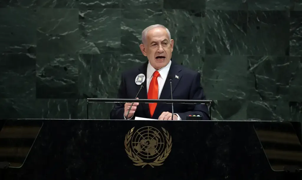 Delegados deixam cadeiras vazias durante discurso de Netanyahu na ONU