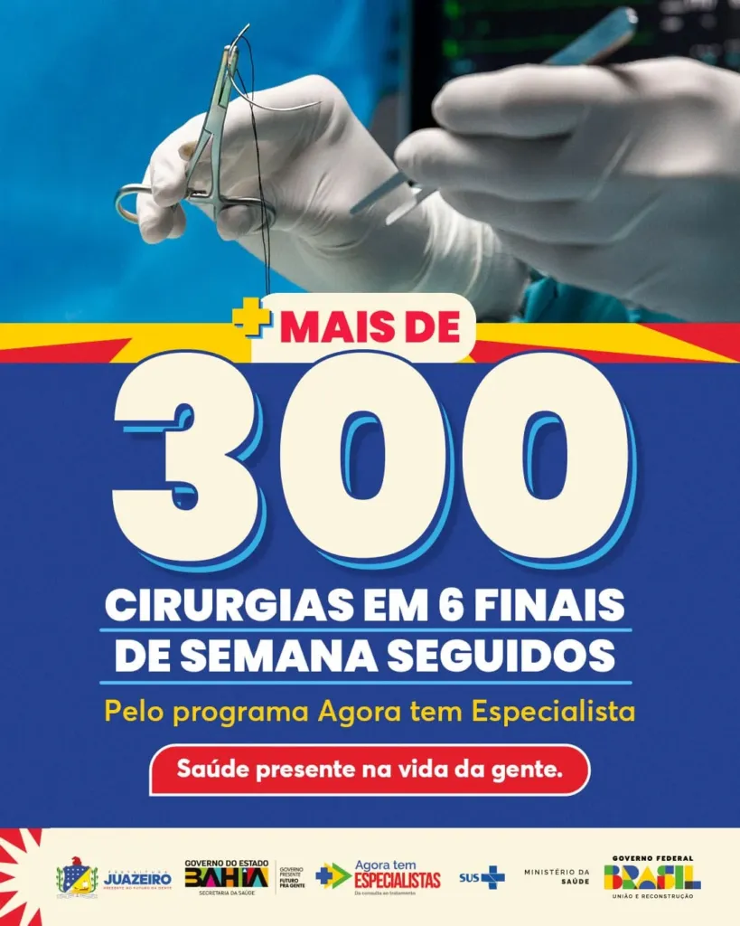 Juazeiro encerra mutirão de cirurgias eletivas com mais de 300 procedimentos realizados