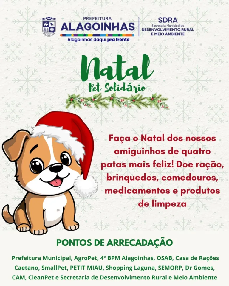 Prefeitura de Alagoinhas lança campanha Natal Pet Solidário