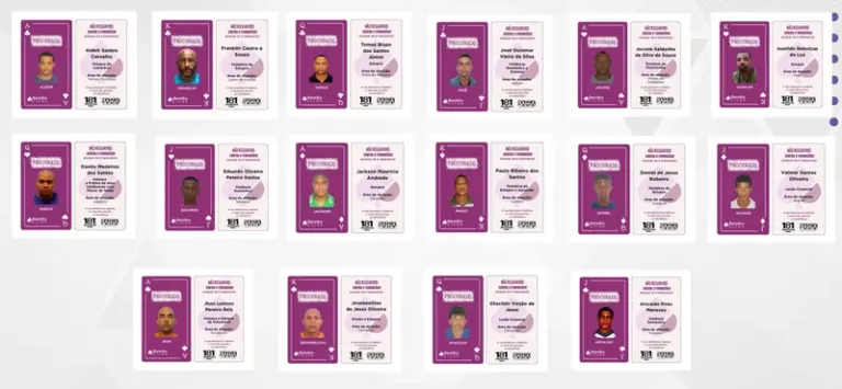 Conheça os 16 criminosos que integram o Baralho Lilás da SSP