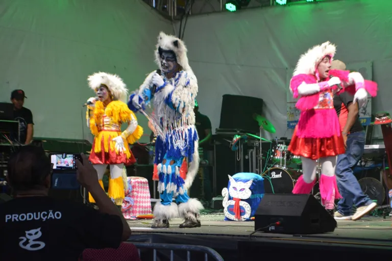 Cantigas de roda e músicas infantis marcam apresentação dos Gatos Multicores no Natal Encantado
