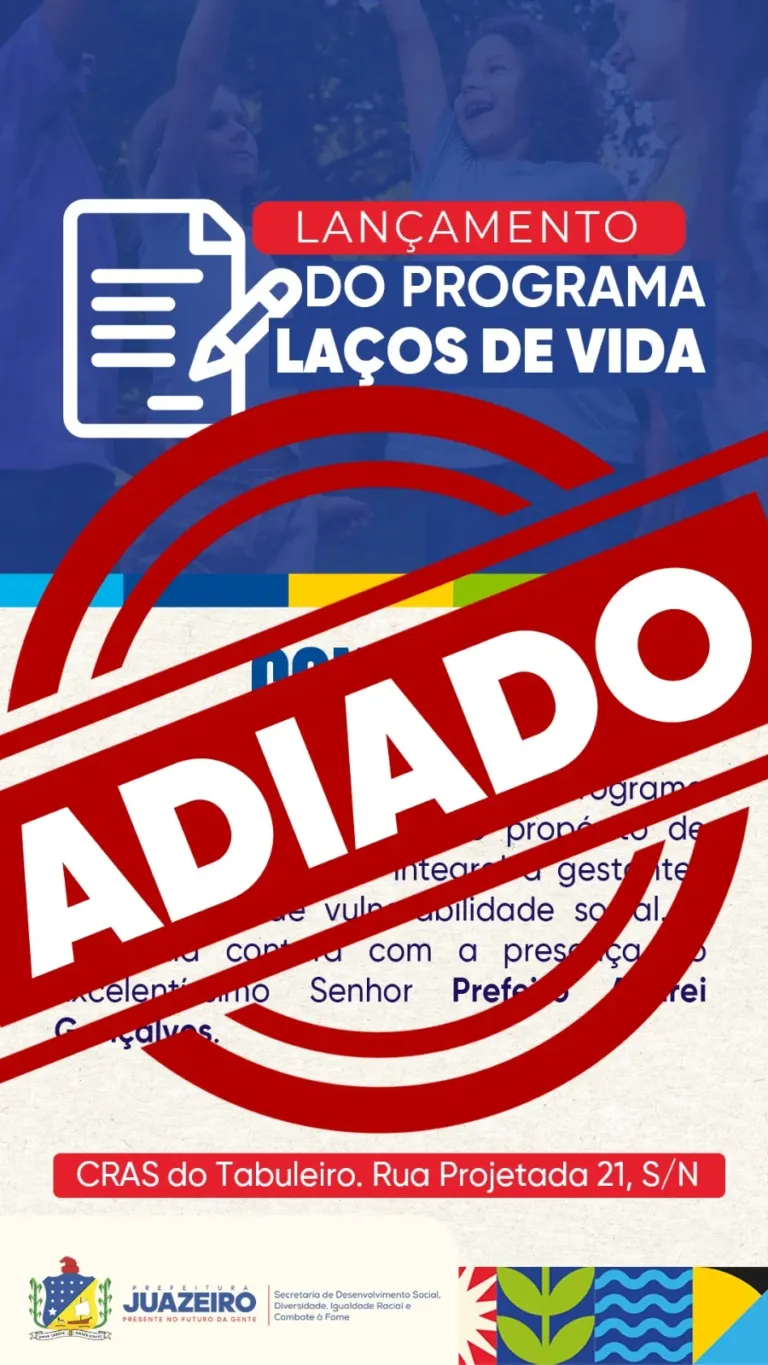 Adiado o lançamento do Programa Municipal Laços de Vida