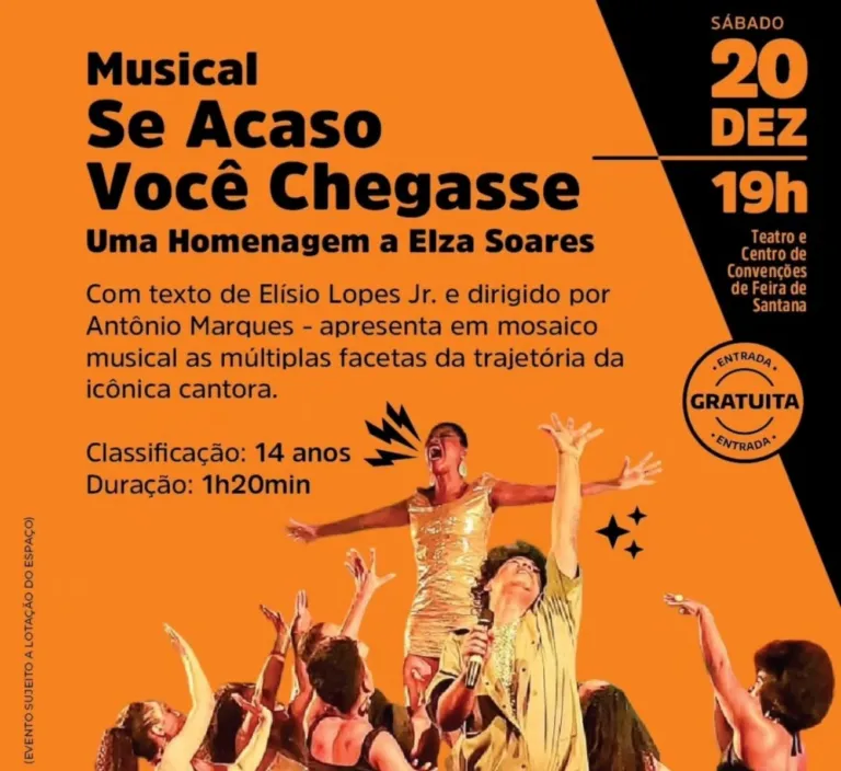 Musical Se Acaso Você Chegasse tem apresentação única neste sábado (20) no Teatro do Centro de Convenções