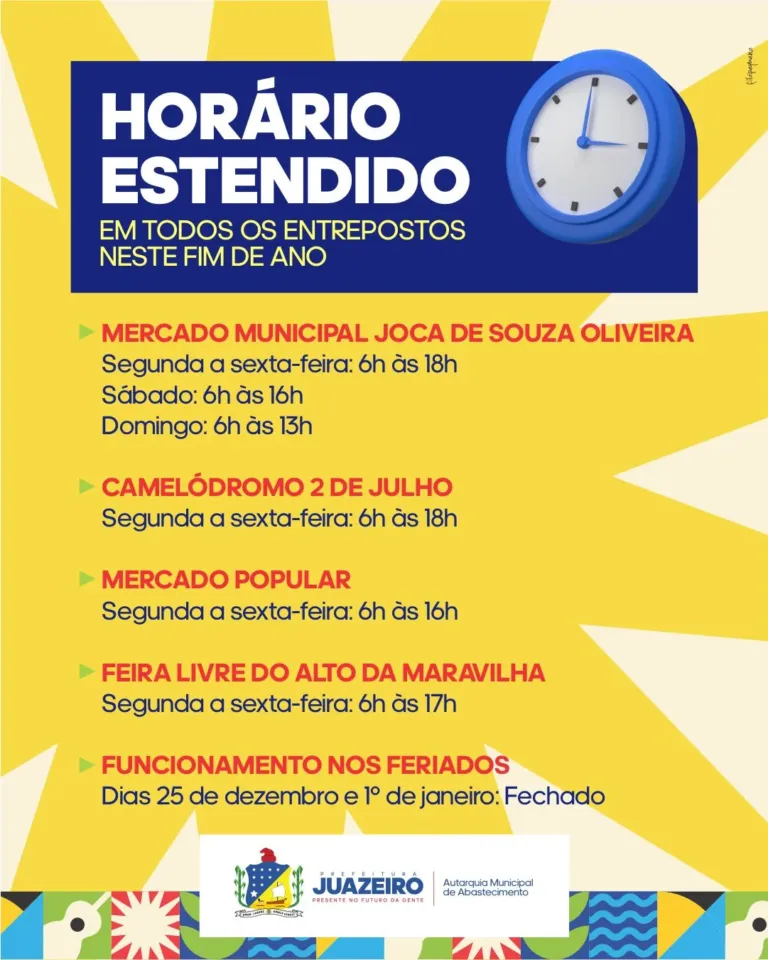 Feiras e mercados de Juazeiro seguem com funcionamento ampliado até o final de dezembro