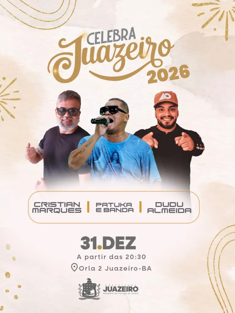 Juazeiro vai celebrar a chegada de 2026 com shows e espetáculo de fogos
