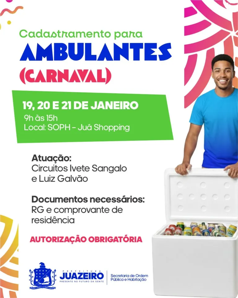 Com foco em renda e organização, ambulantes aprovam credenciamento do Carnaval 2026