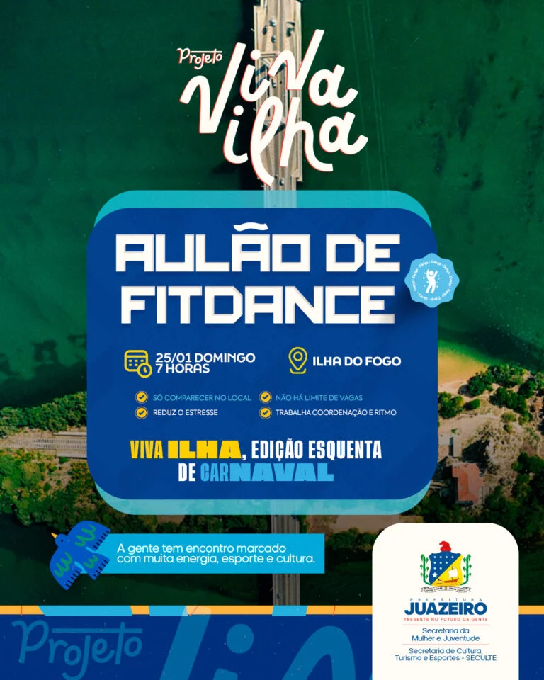 Viva a Ilha entra no clima do Carnaval com aulão gratuito de fitdance neste domingo (25)