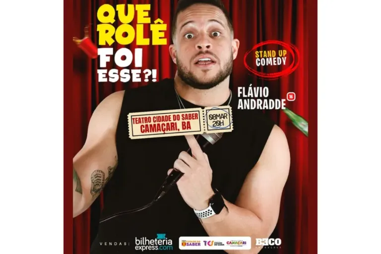 Comediante Flávio Andrade chega a Camaçari com o show Que Rolê Foi Esse?!