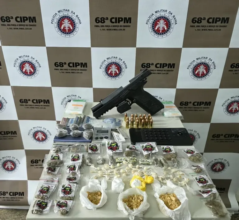 68ªCIPM apreende arma e drogas em Ilhéus