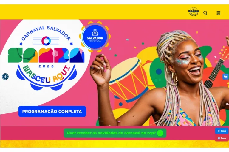 Site oficial do Carnaval de Salvador 2026 traz programação completa da folia