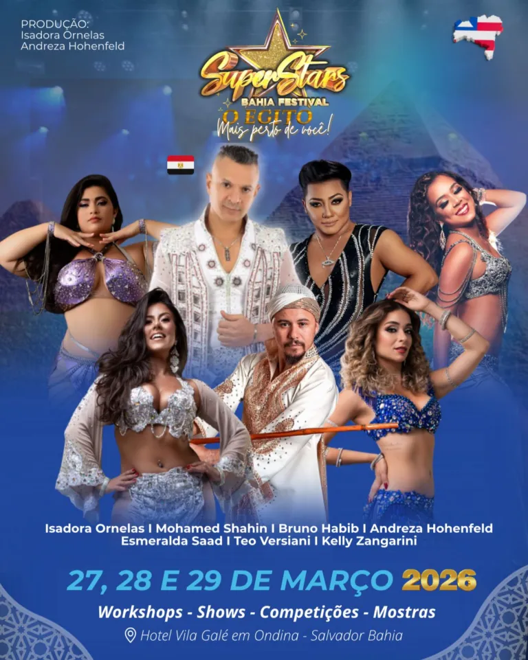 Bahia recebe o mestre egípcio Mohamed Shahin em evento dedicado à dança oriental