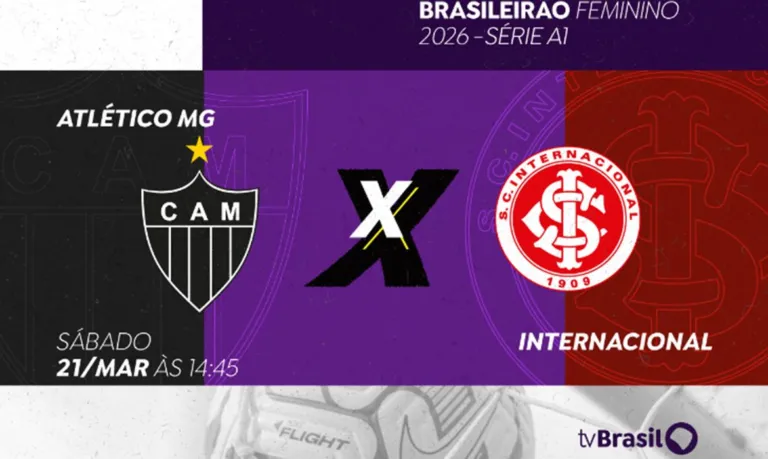 Brasileirão Feminino: TV Brasil exibe Atlético-MG x Inter no sábado