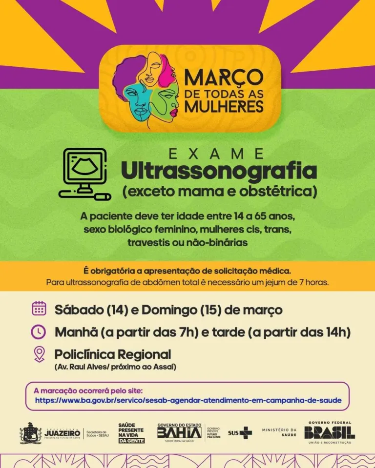 Feira Março de Todas as Mulheres oferece exames de ultrassonografia em Juazeiro