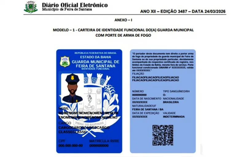 Prefeitura de Feira institui Carteira de Identidade Funcional digital e impressa para Guarda Municipal