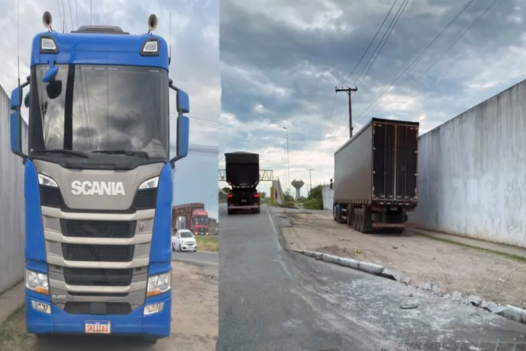 Prefeitura flagra caminhão em situação irregular e danificando pavimentação recente na Rua El Salvador