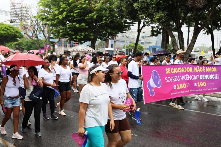 Feirenses apelam pelo fim da violência contra as mulheres durante caminhada