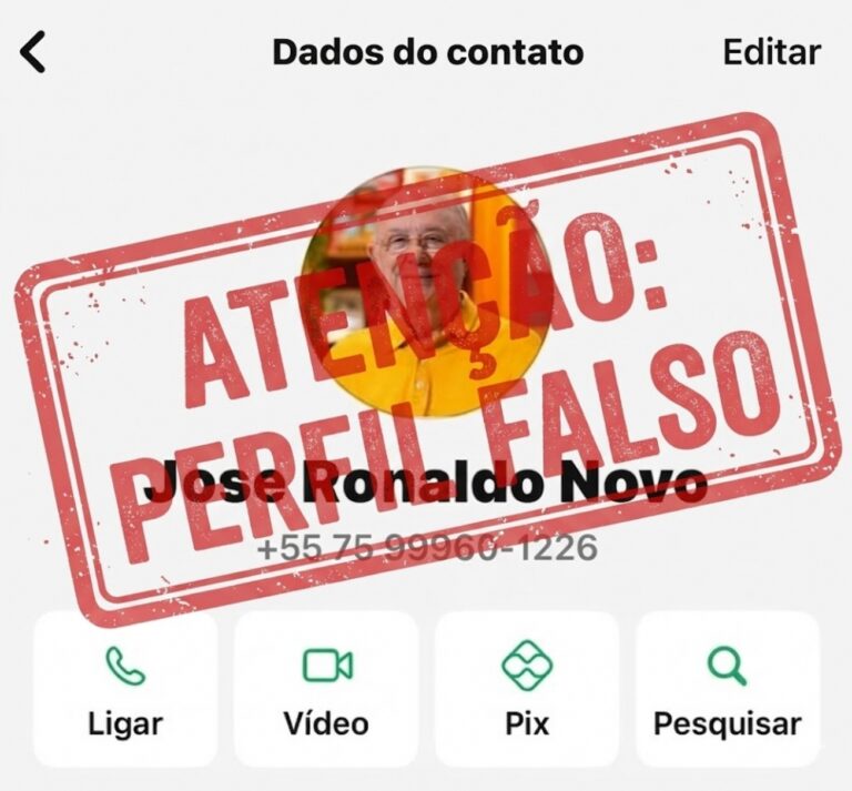Perfil falso do prefeito José Ronaldo é criado no WhatsApp para aplicar golpes