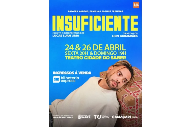 Monólogo “Insuficiente” estreia no Teatro Cidade do Saber este mês