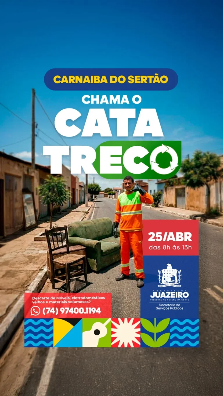 Chegou a hora de se livrar do que não serve mais com o Catatreco em Carnaíba do Sertão sábado