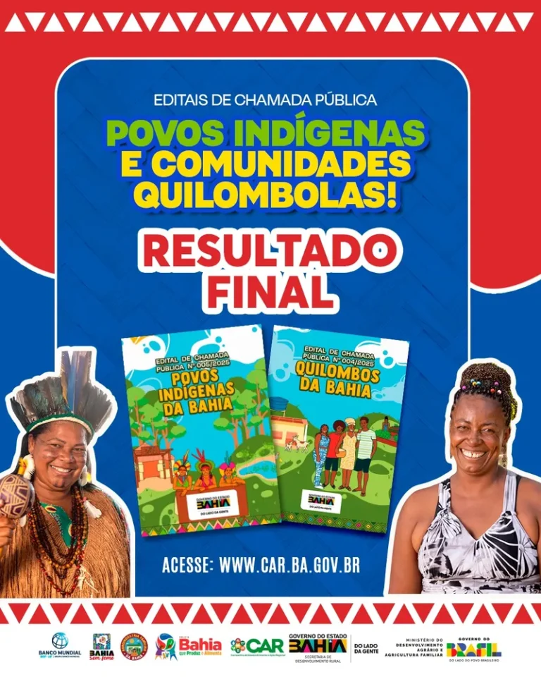Governo da Bahia divulga resultado de editais que destinam R$ 24 milhões a povos indígenas e comunidades quilombolas