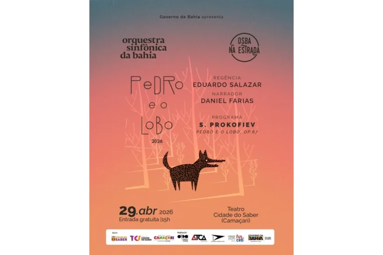 OSBA apresenta concerto “Pedro e o Lobo” nesta quarta-feira no Teatro Cidade do Saber