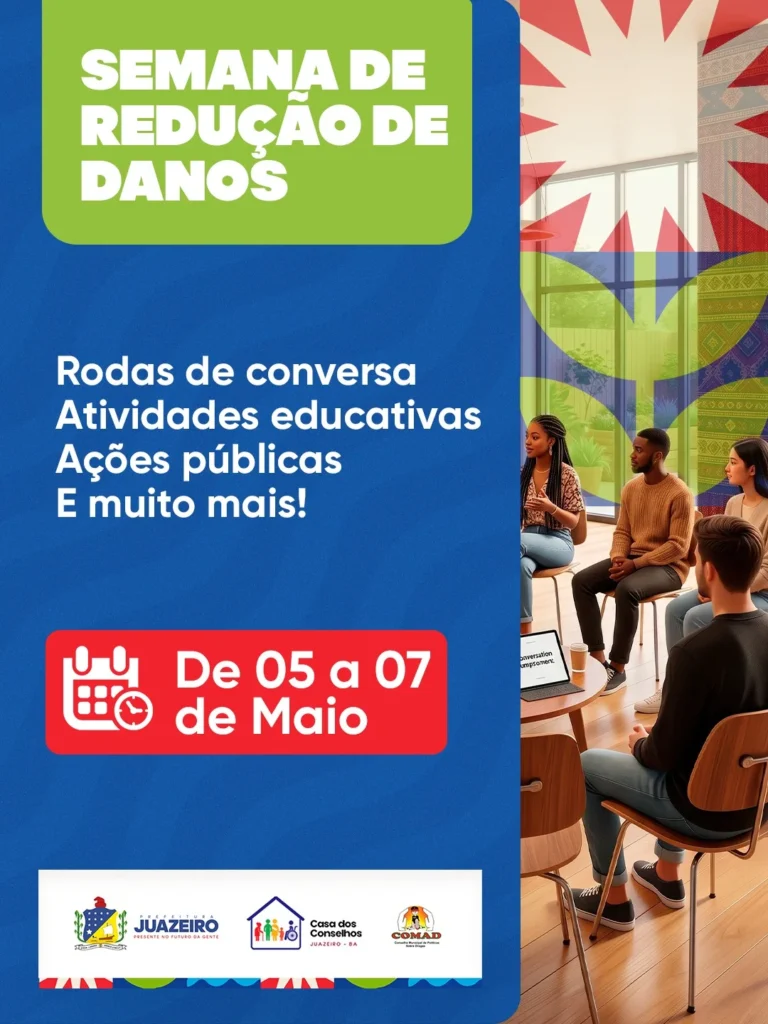 Prefeitura de Juazeiro realiza Semana de Redução de Danos com serviços gratuitos, ações educativas e formação para profissionais
