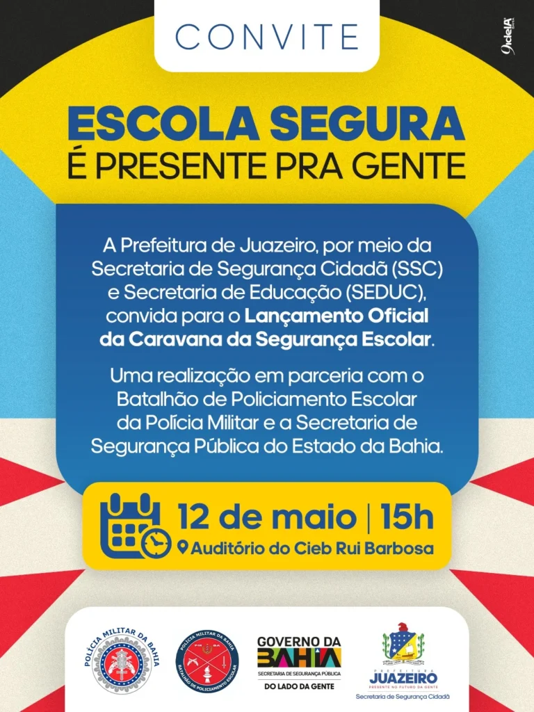Juazeiro recebe Caravana da Segurança Escolar; lançamento é nesta terça-feira (12)